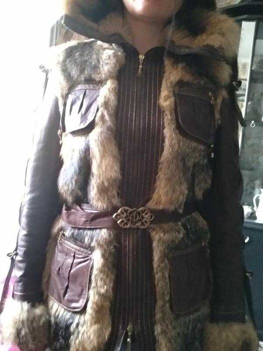 Куртка кожа + волк stella rossa