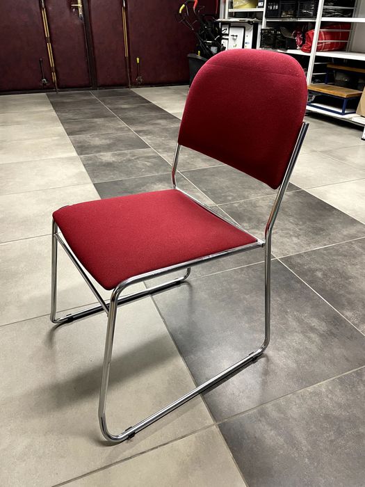 Krzesło konferencyjne chromowane bordowe