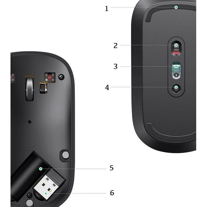 Ugreen poręczna myszka bezprzewodowa USB zielony