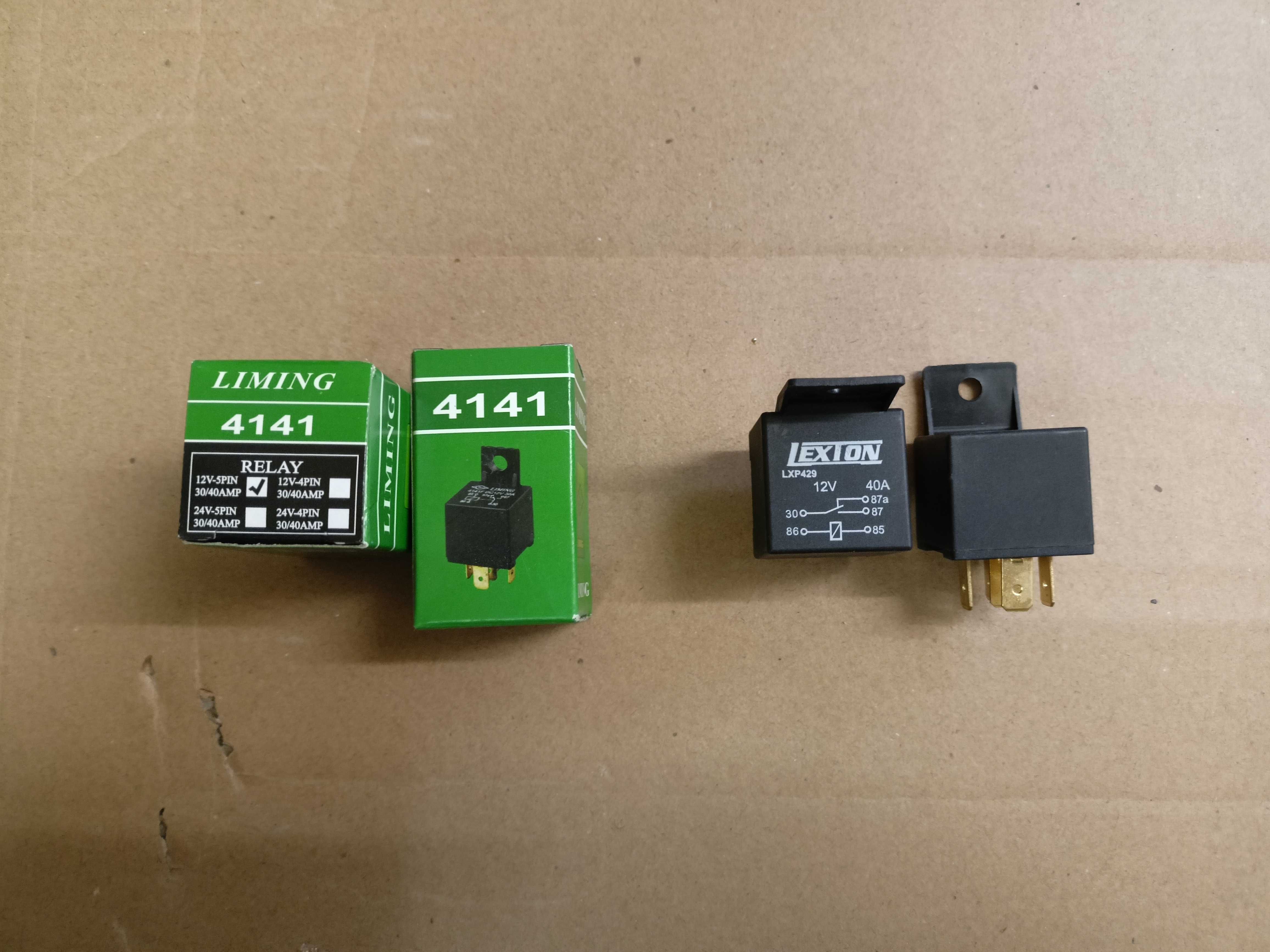 PRZEKAŹNIK LIMING LR-4141 12V 30A 5pin x2 + 5PIN 12V 40A x2