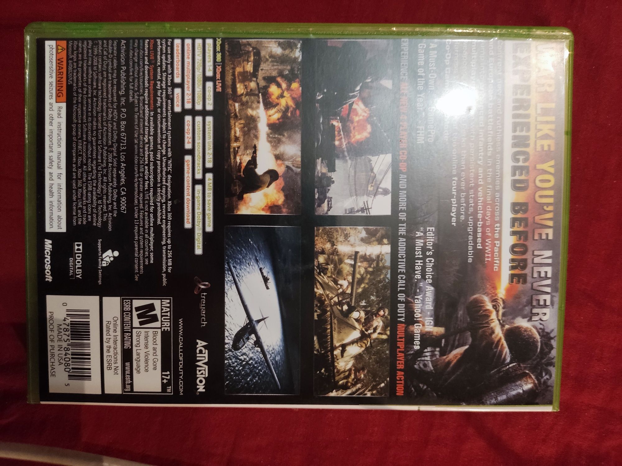 Gra Xbox 360 call of duty world at war