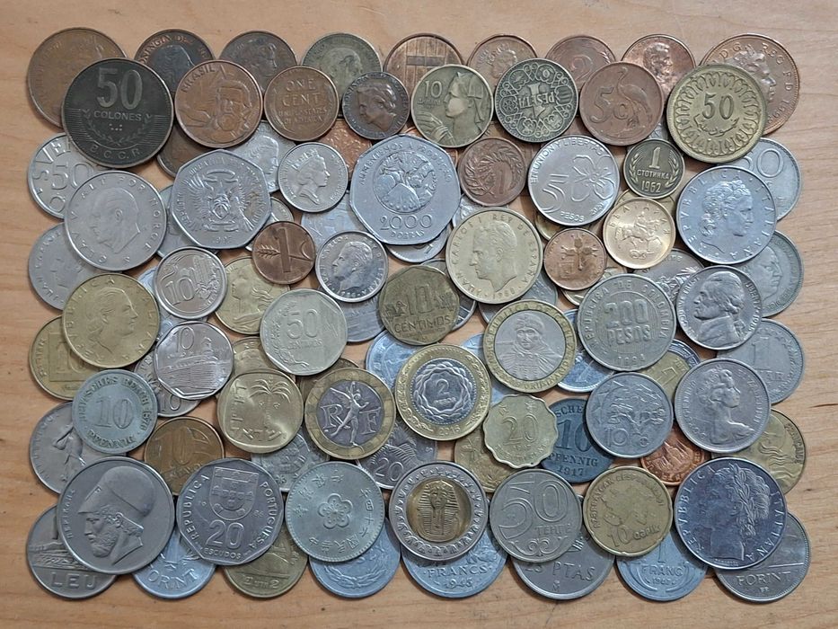 Монеты мира все континенты 100 шт без повторов №1