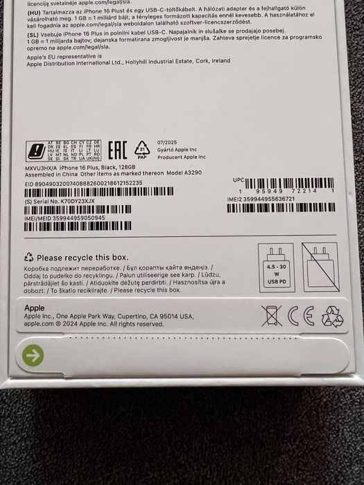NOWY - iPhone 16 Plus 128GB - czarny - nieotwierany