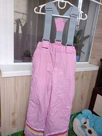 Зимові штани, лижні штани, полукомбінезон для дівчинки 110-116р.