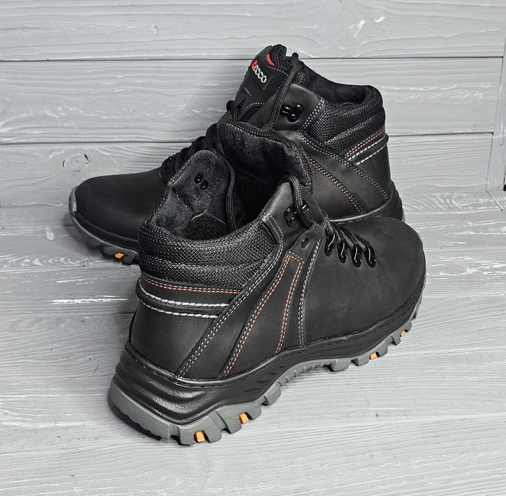 40-48рр!!! Кожаные мужские прошитые широкие зимние ботинки TM Ancord!!