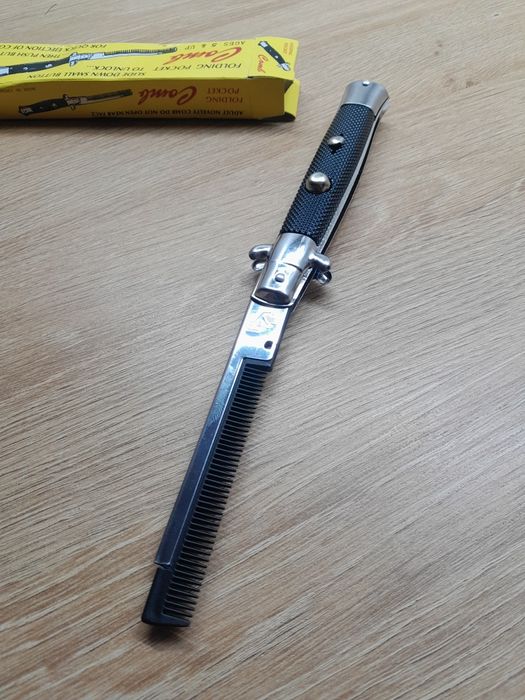 Składany grzebień kieszonkowy stal nierdzewna