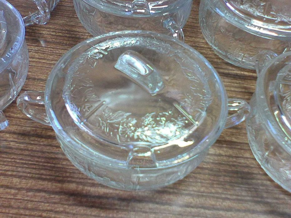 Conjunto taças com tampa Crisal Portugal