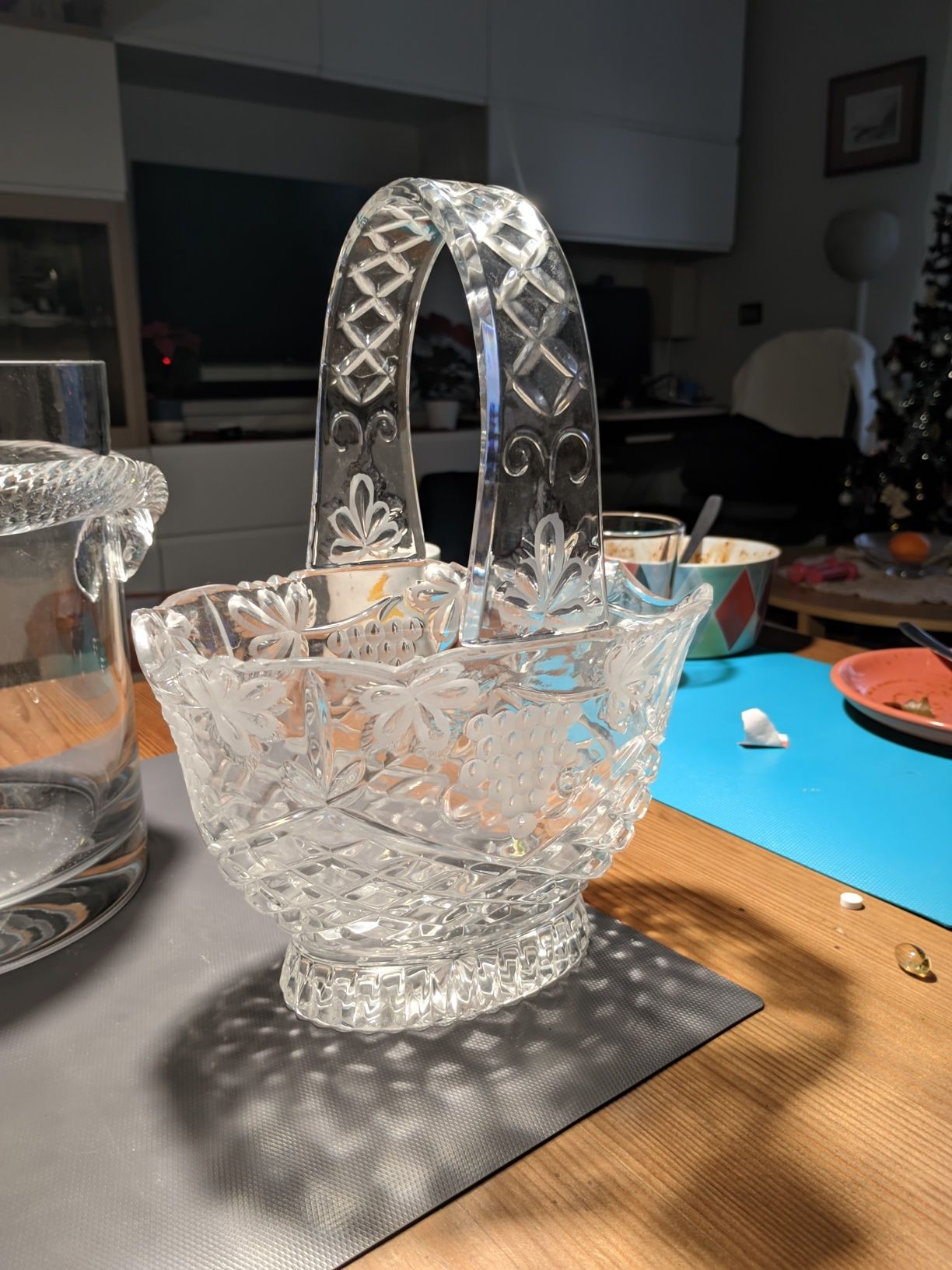 Koszyk szklany kryształowy