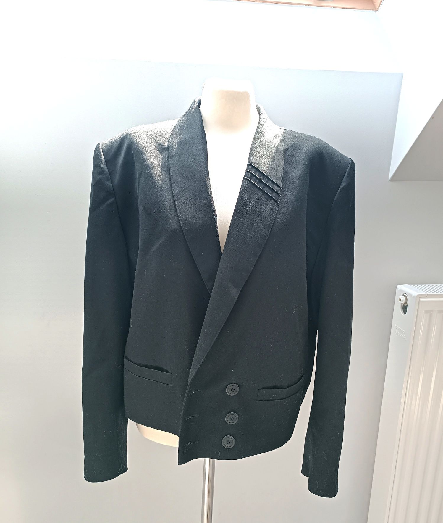 Czarne elegancka wizytowa marynarka damska plus size Xxxl xxxxl