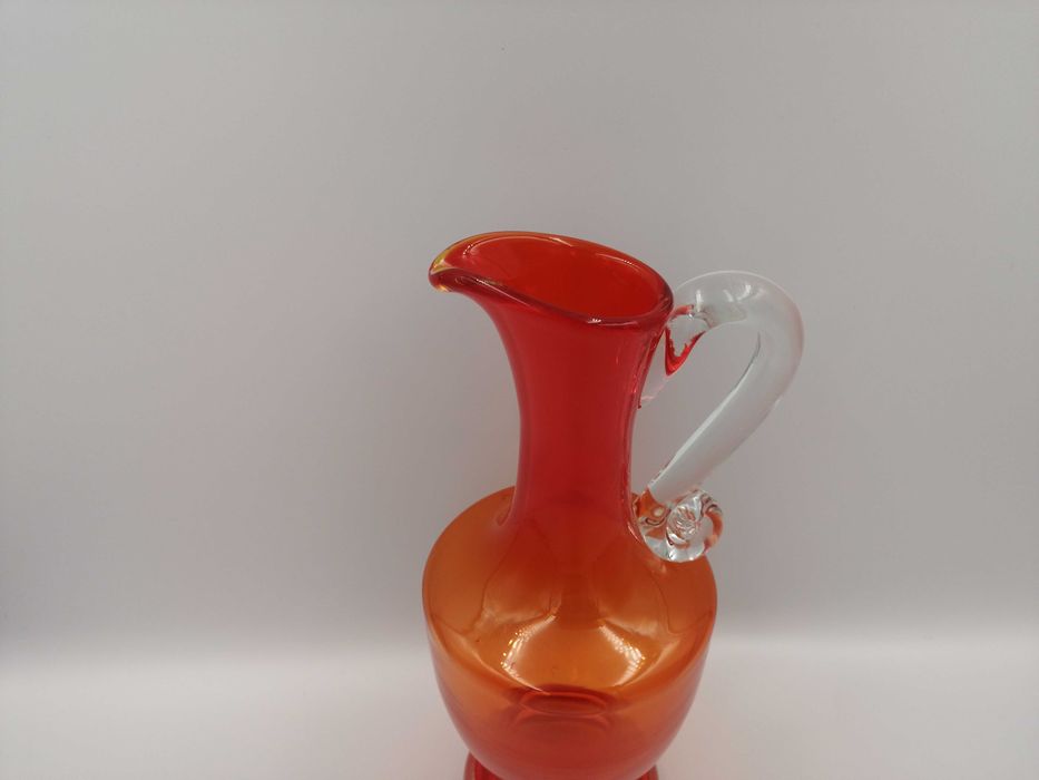 Dzbanek dzban z soczewką Fiedorowicz kolorowe szkło Ząbkowice