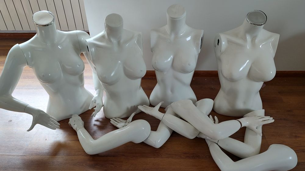 Zestaw 4szt manekin damski biały z rękami
