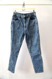 NOWE marmurkowe niebieskie spodnie jeans mommy mom denim Cropp M 38