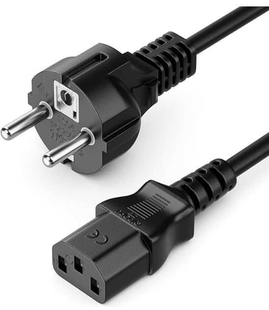 Vários cabos de alimentação, de rede, computador, impressora