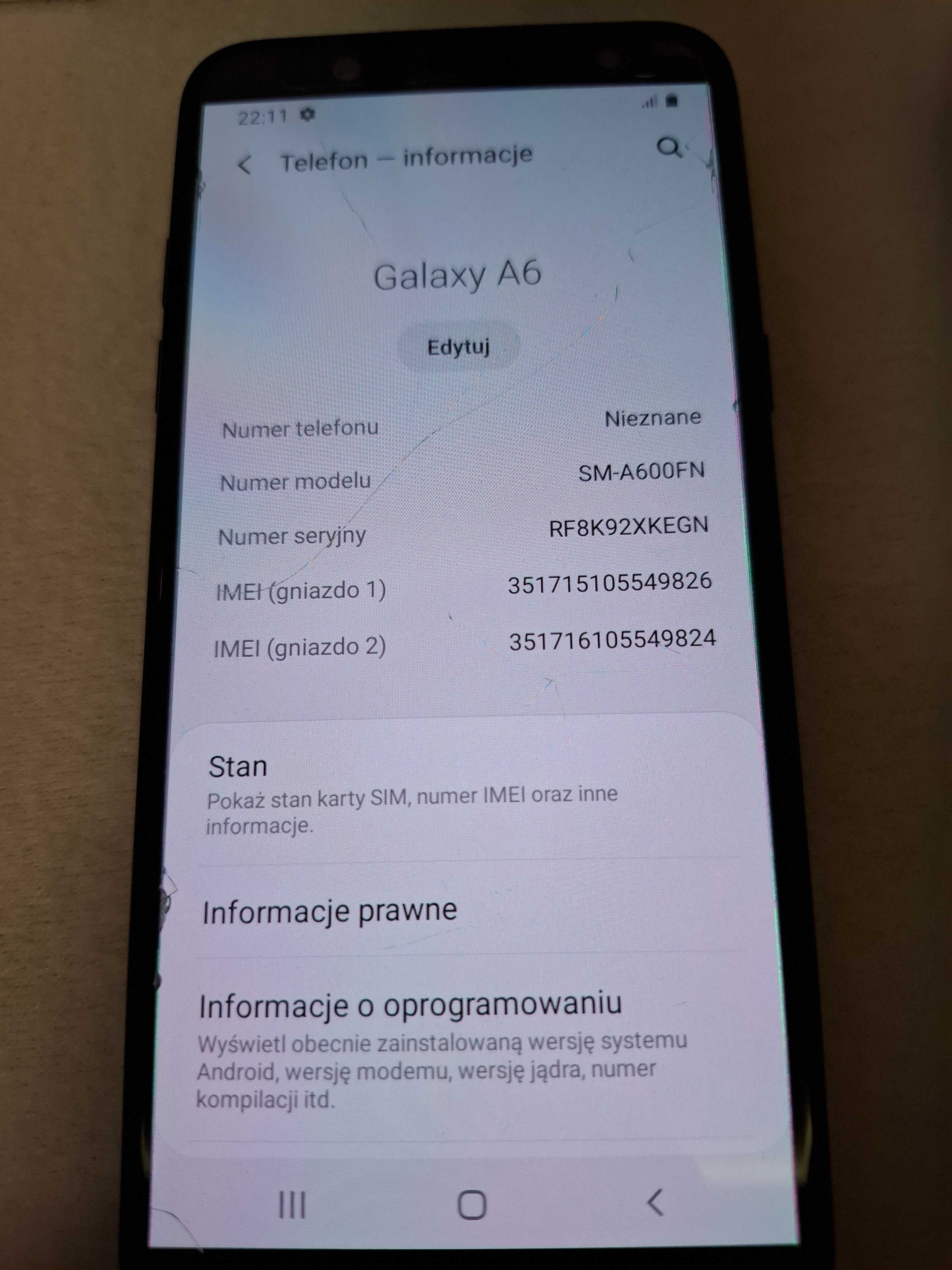 Samsung Galaxy A6 SM-A600FN