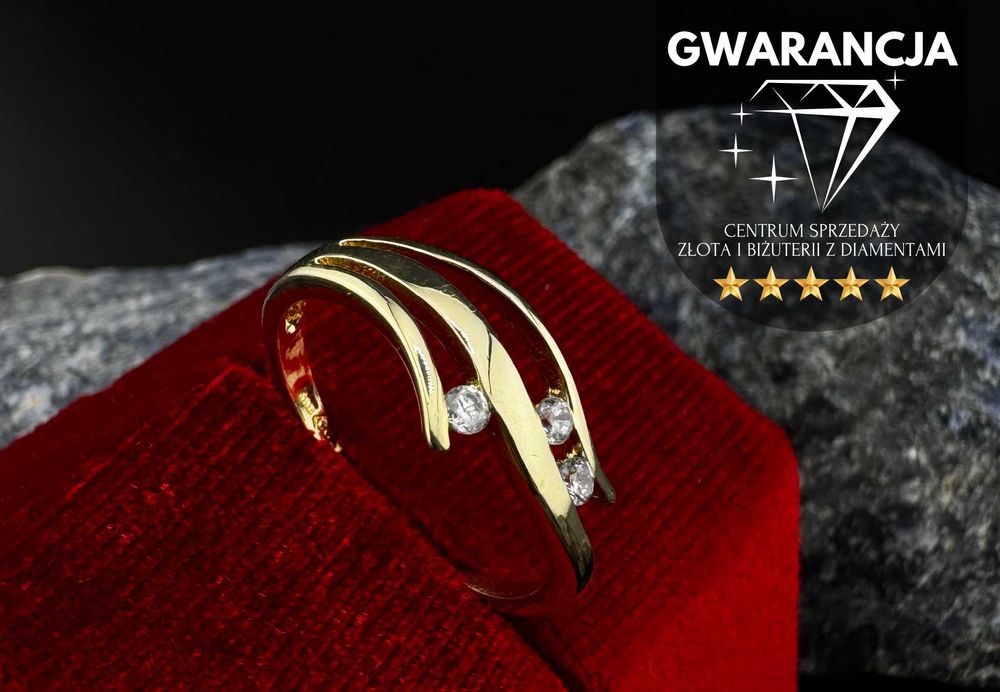 Złoty Pierścionek - Delikatny Wzór | JAK NOWY | 585 | 2.14g