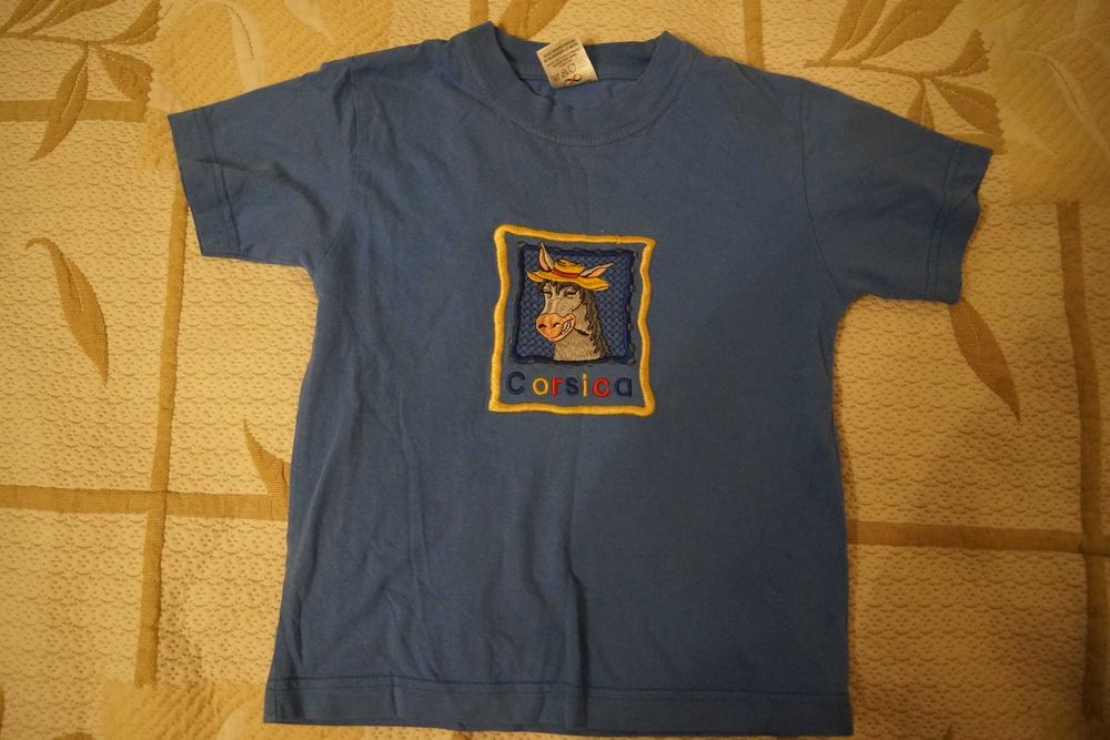 koszulka krótki rękaw niebieska T-shirt zabawny koń Cottonel