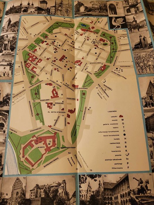 Mapa " Śródmieście Krakowa" wydanie  z 1978r.
