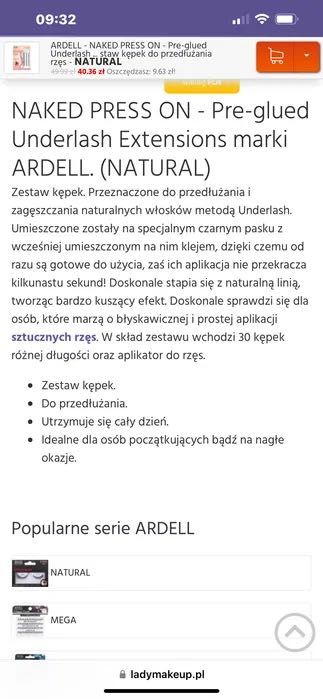 Sztuczne rzęsy samoprzylepne Ardell Naked Press On