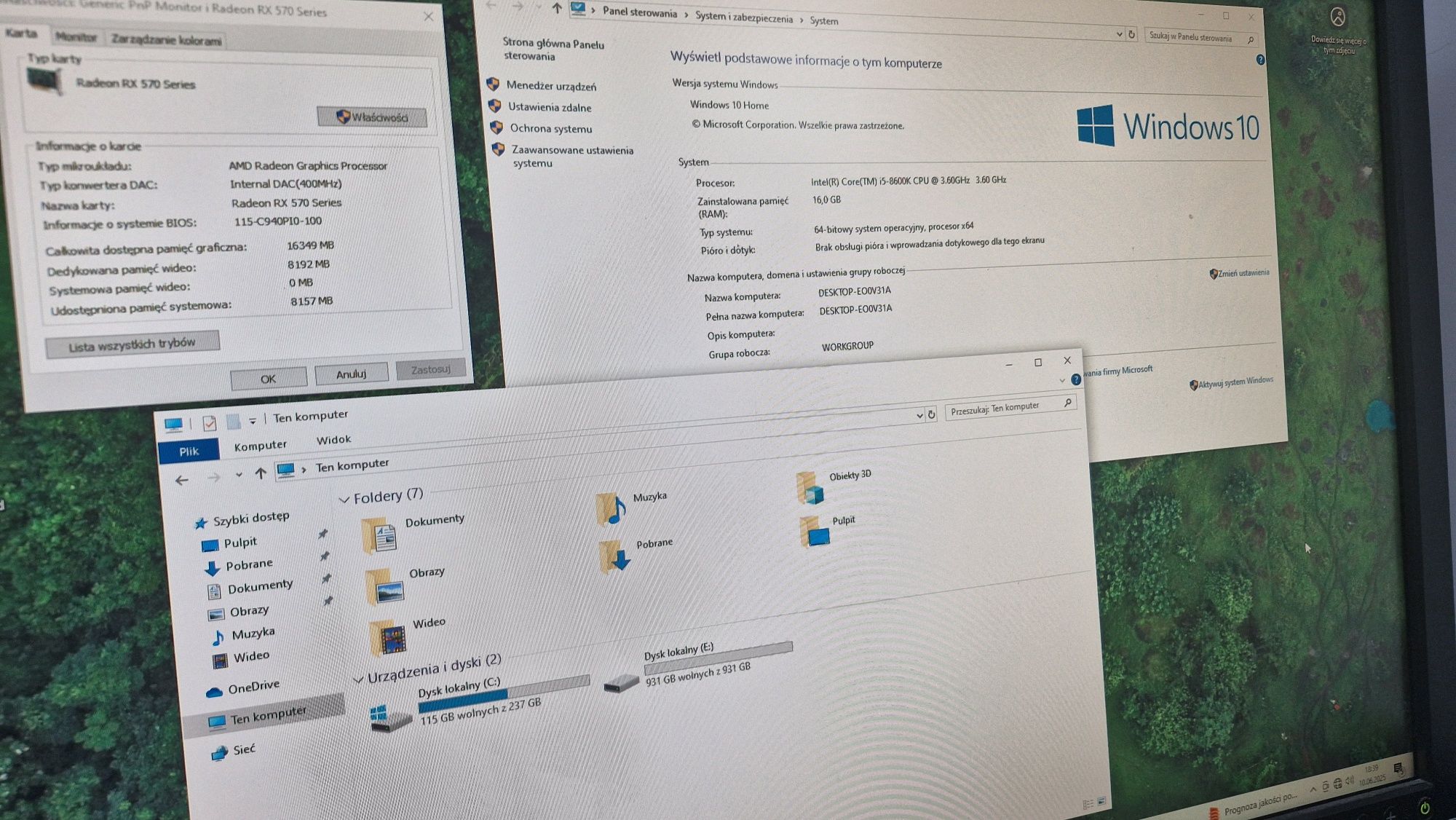 Komputer stacjonarny i5 rx570 8gb