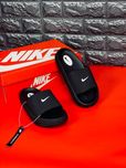 Женские шлепанцы Найк летние стильные мягкие топовые чёрные Nike Fit