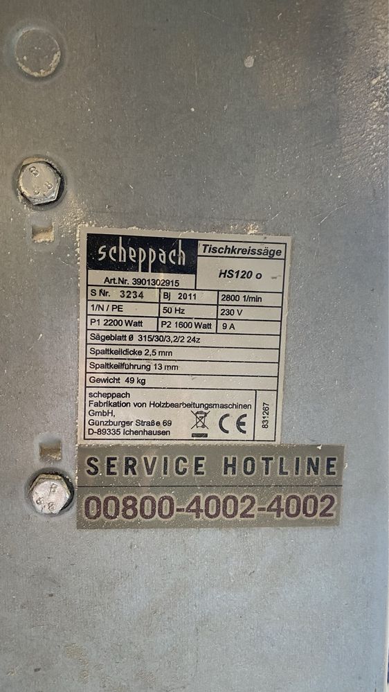 Pilarka scheppach hs120
