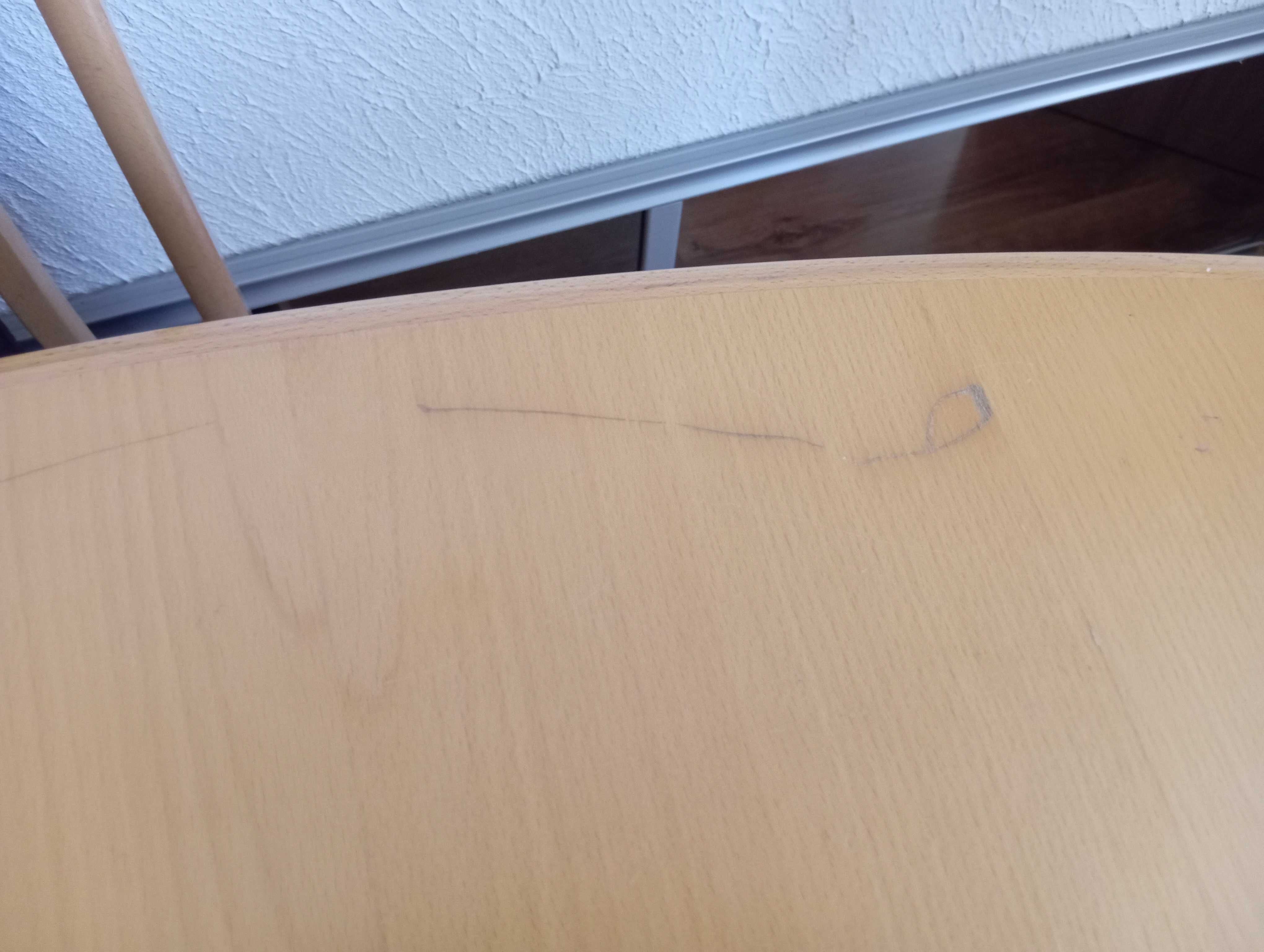 Stół z litego drewna rozkładany+ 6 krzeseł tapicerka