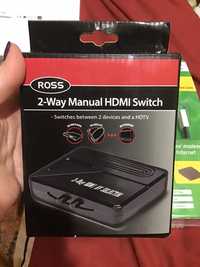 2 way manual hdmi switch ross комутатор hdmi спліттер перемикач т2