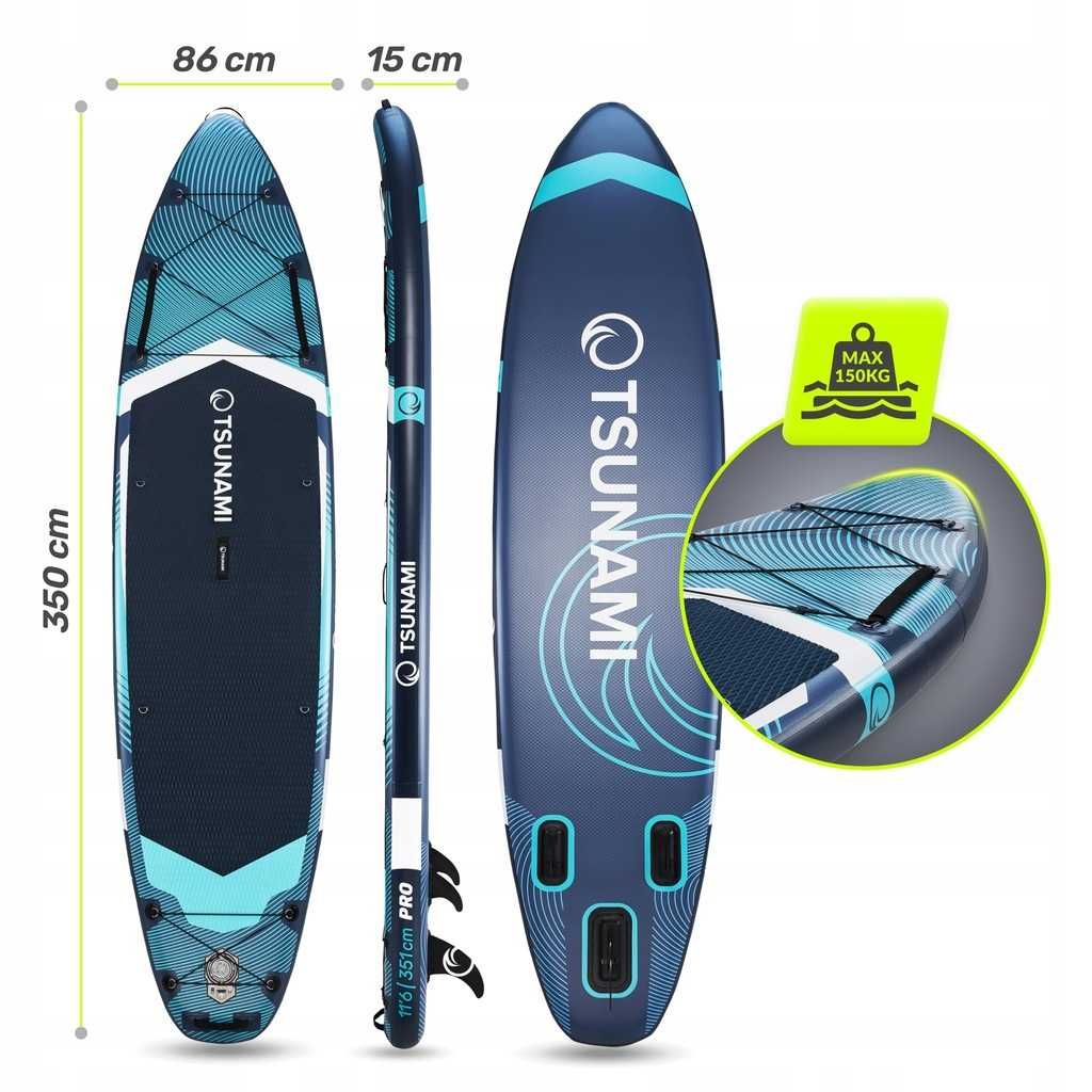 Deska SUP PRO 350 cm – zestaw do pływania z akcesoriami