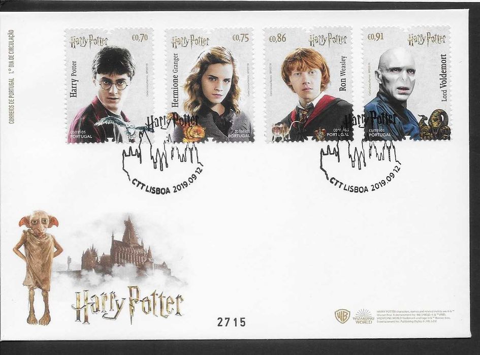 HARRY POTTER - FDC Numerado carimbo primeiro dia - 2019