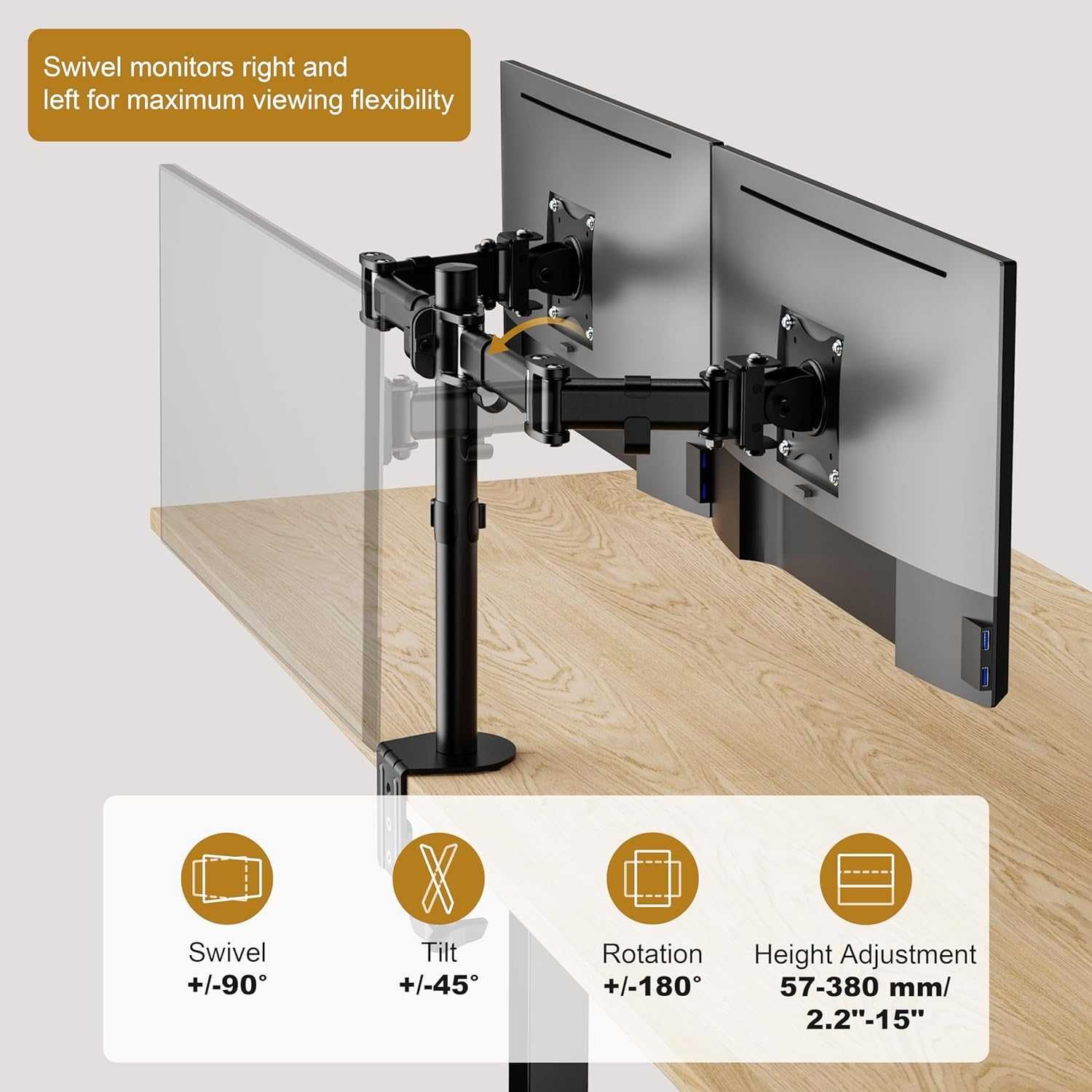 Suporte / Braço para 2 Monitores de Computador - NOVO