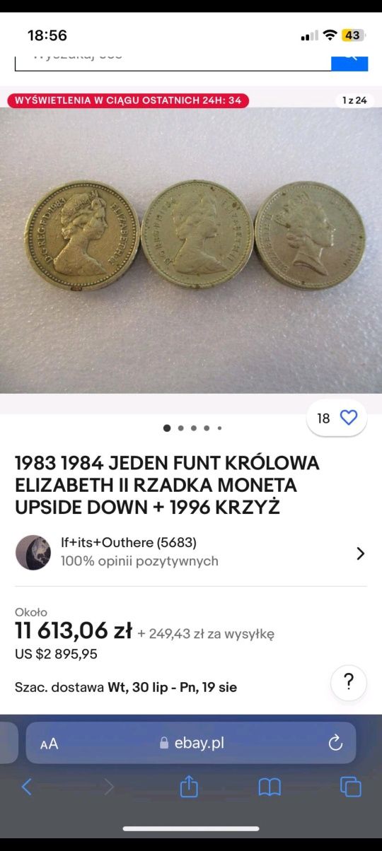 One Pound Elizabeth ll