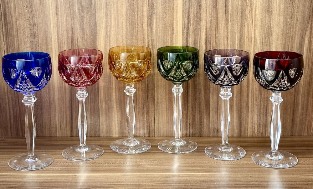 Винтажные хрустальные фужеры для вина Piell & Putzler Crystal GDR Герм