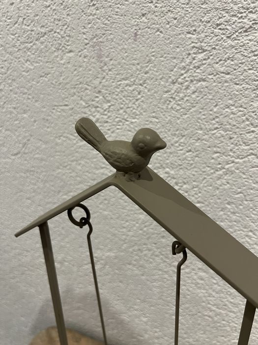 Castiçal com pássaro e com duas velas Loja do Gato Preto