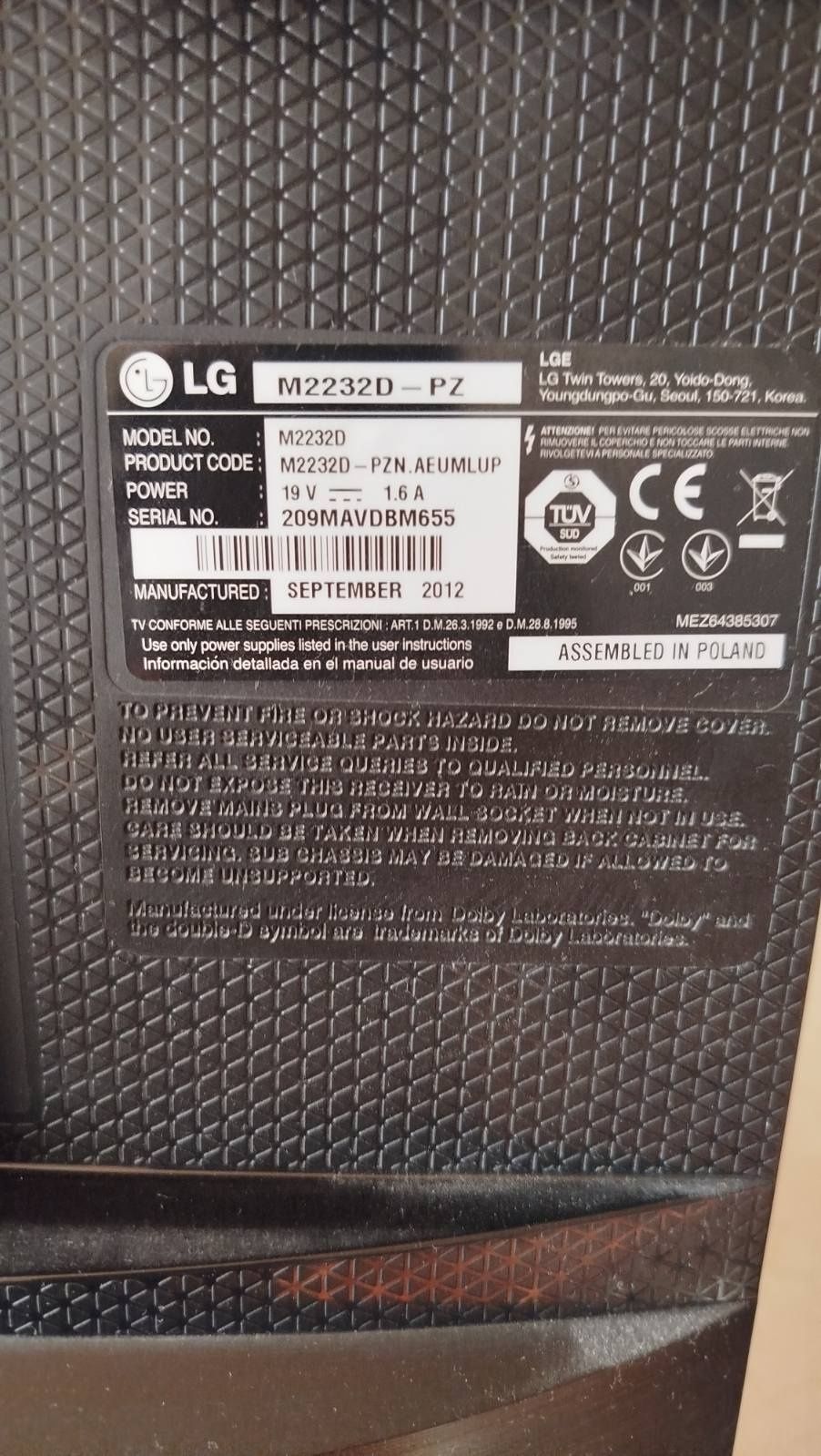 Телевізор LG 2232 - pz