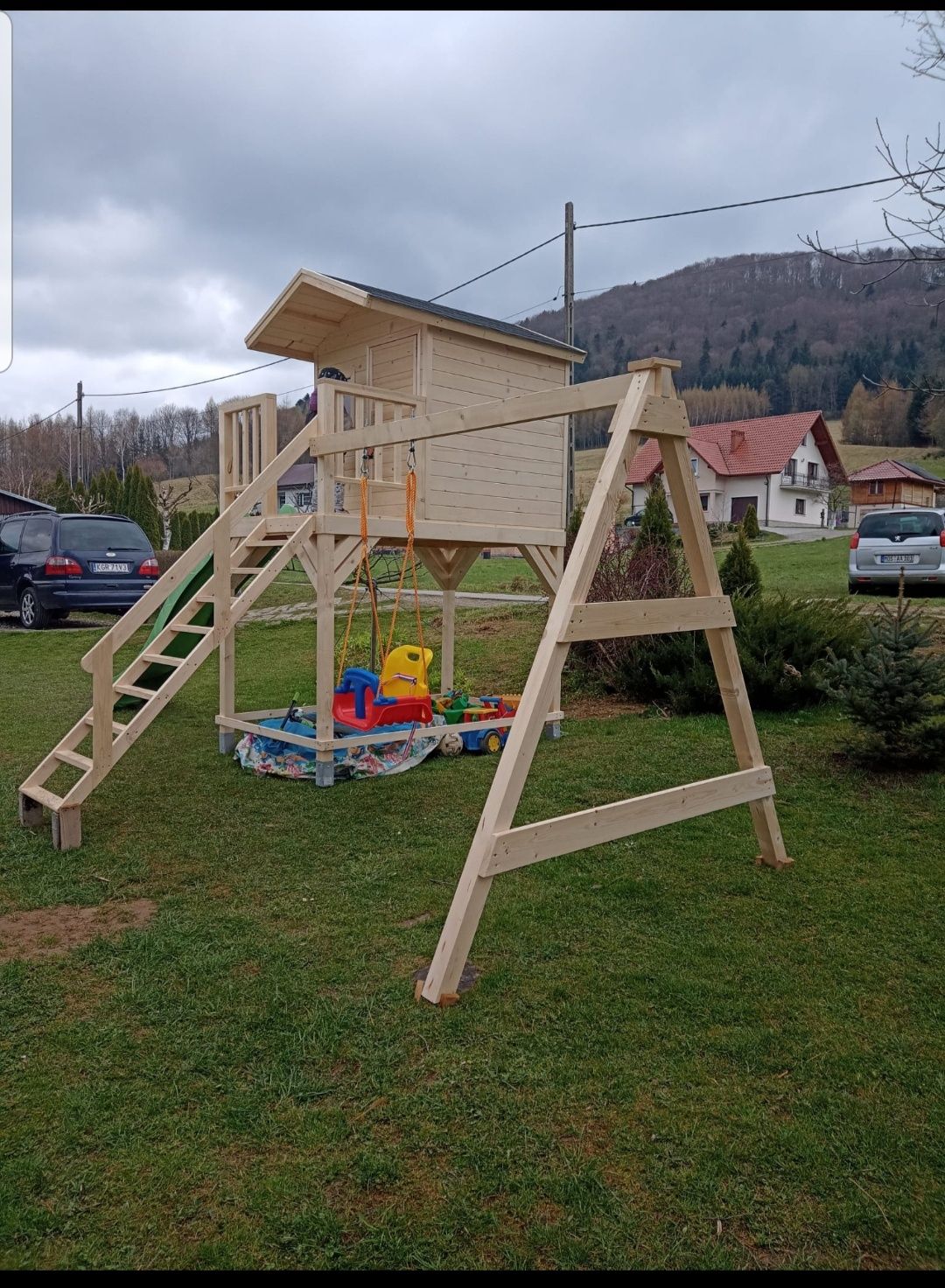 Solidny drewniany domek dla dzieci! 125x200x310cm Plac zabaw PROMOCJA