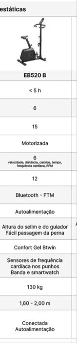 Bicicleta EB520 B Domyos Estática