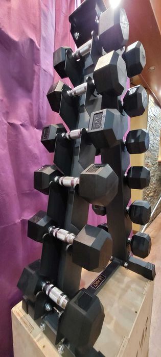 Zestaw hantli hex popularnych małych 3-8 kg