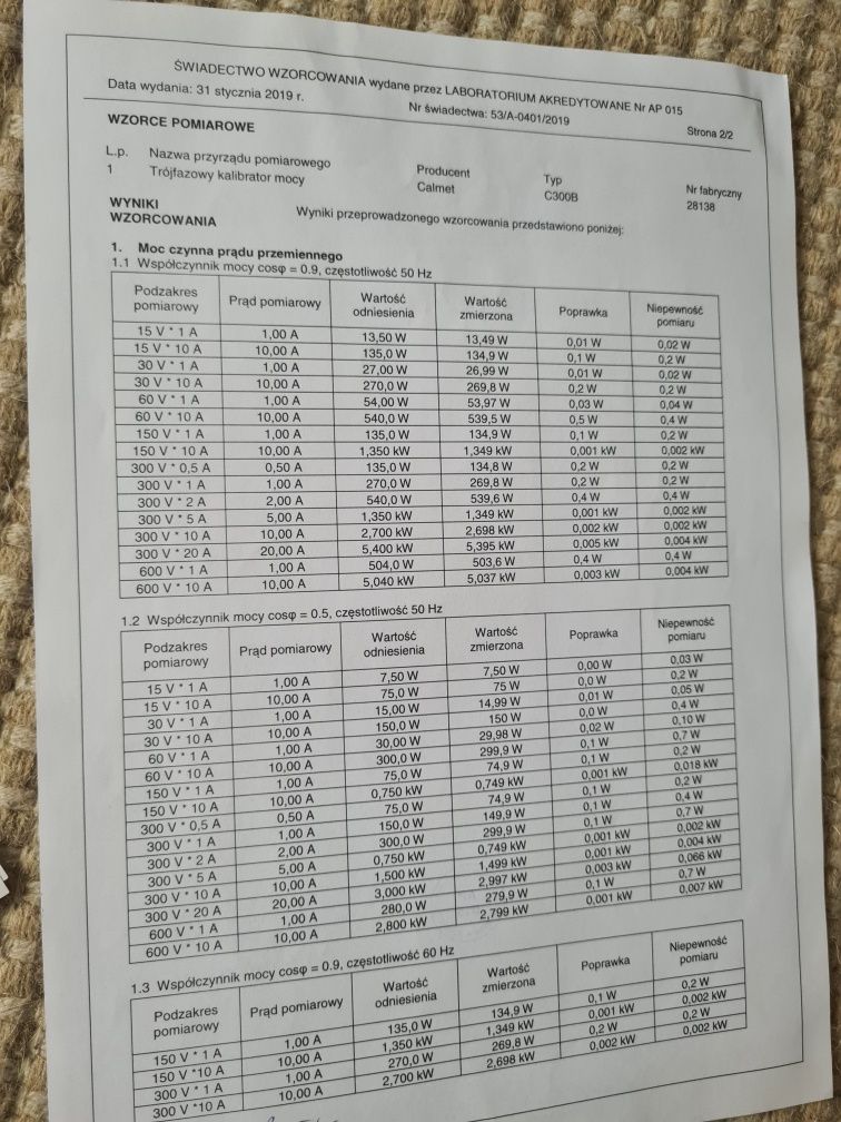 Cyfrowy miernik mocy Yokogawa WT 110