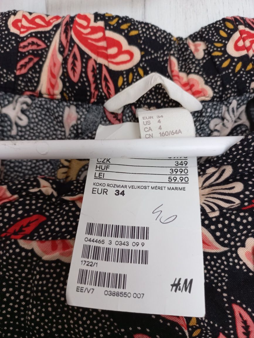 Spodnie letnie haremki XS H&M NOWE z metką