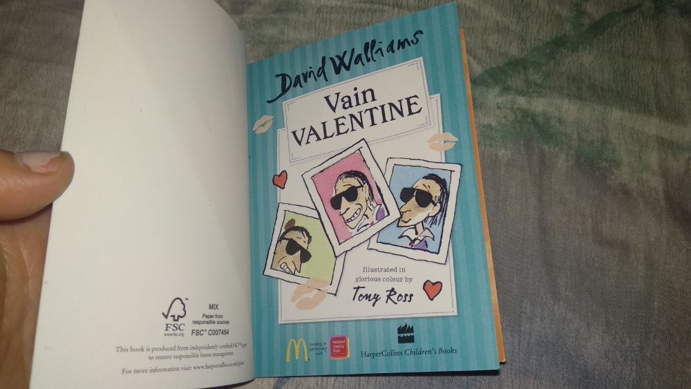 книга английский David Walliams Vain Valentine McDonalds happy meal