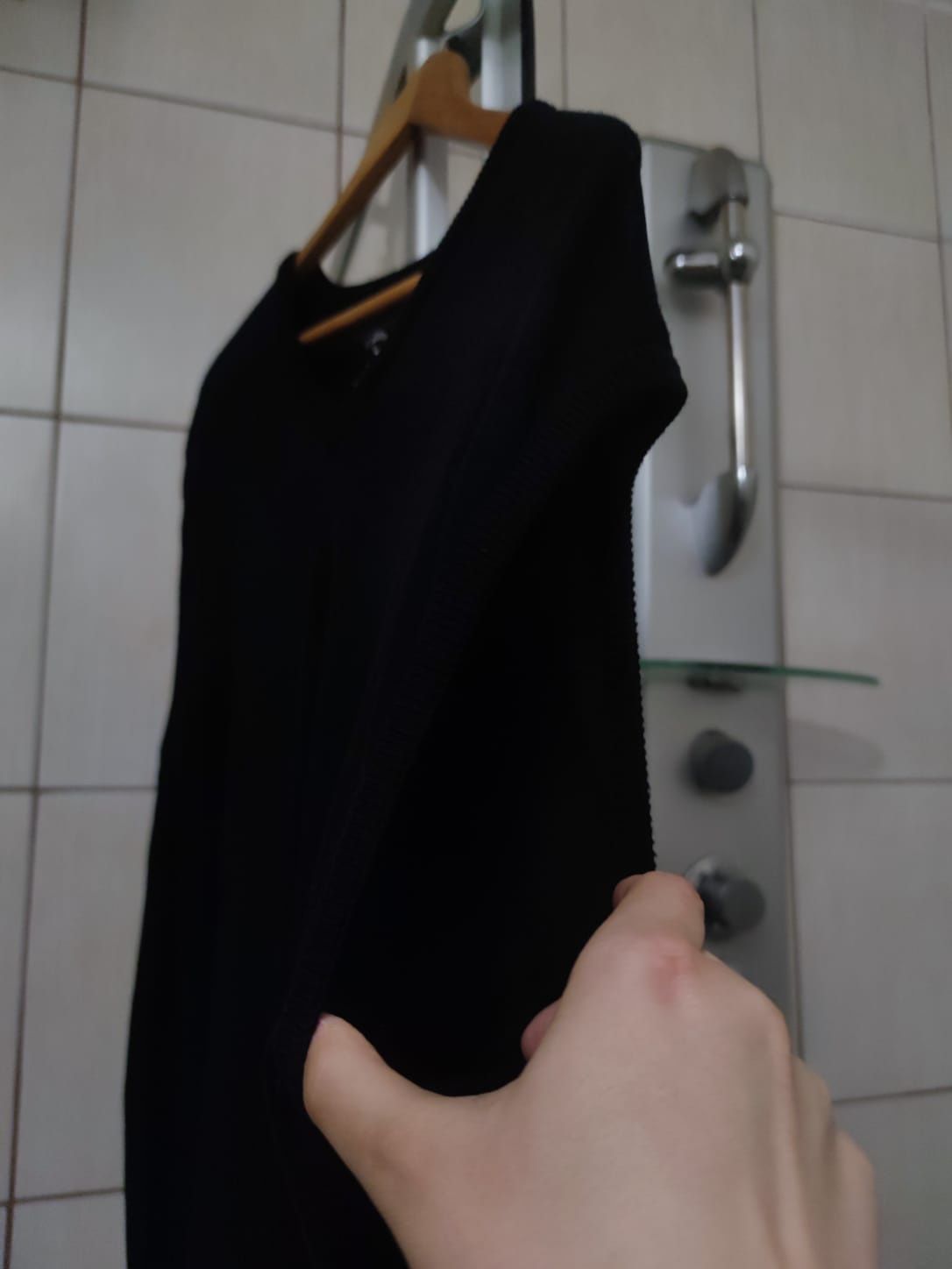 bezrękawnik XL Wełna merino merynos Callaway sweterek z dekoltem w ser