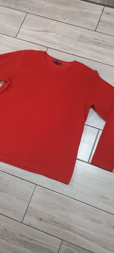 Bluza dresowa czerwona z polaru rozmiar M/L Lands'end