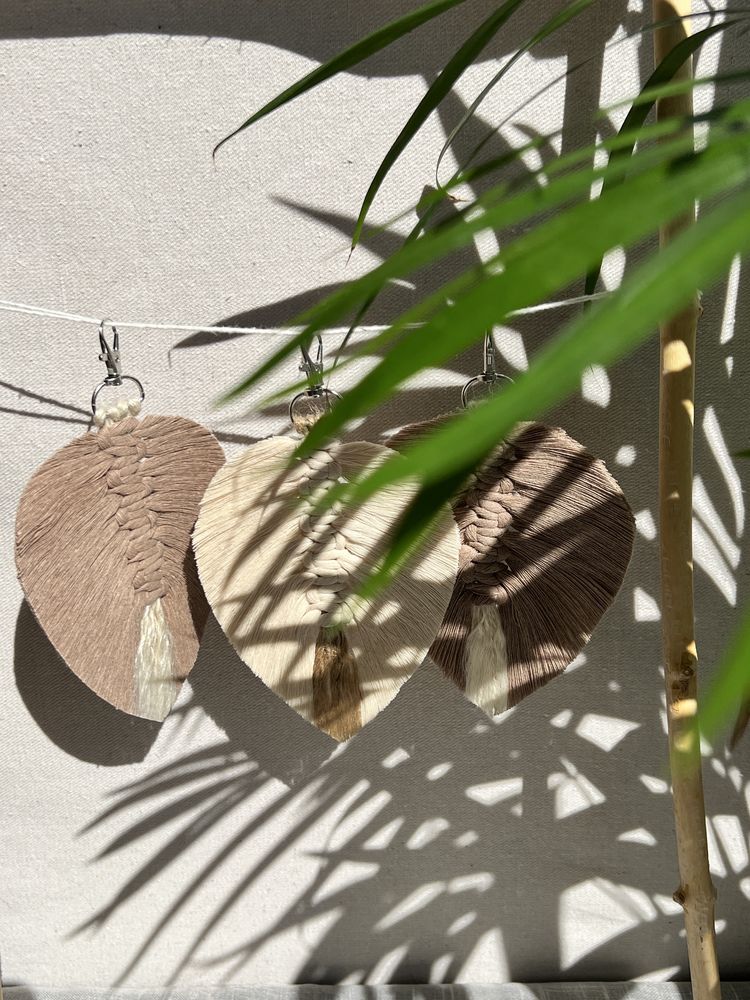 Makramowe liście - zawieszki handmade w stylu Boho,