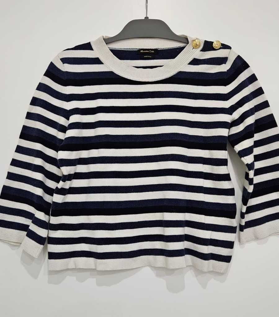 Linda Blusa Massimo Dutti Navy Listrada (m) (desconto: 75% off)