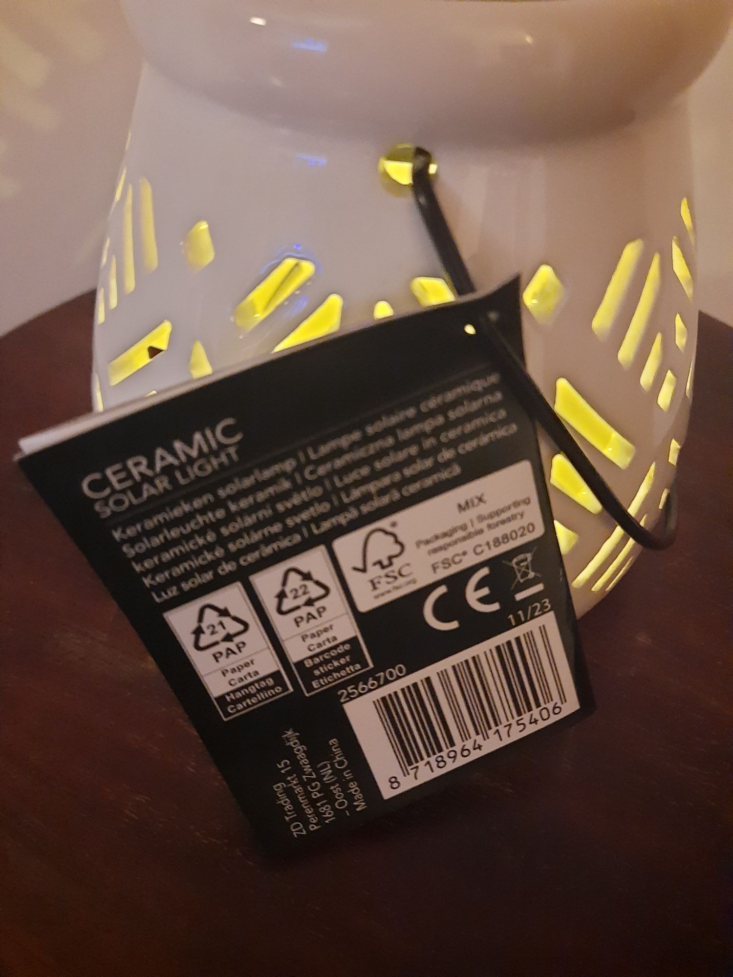 Lampion led solarny ceramiczny latarenka świeczka różne rodzaje światł