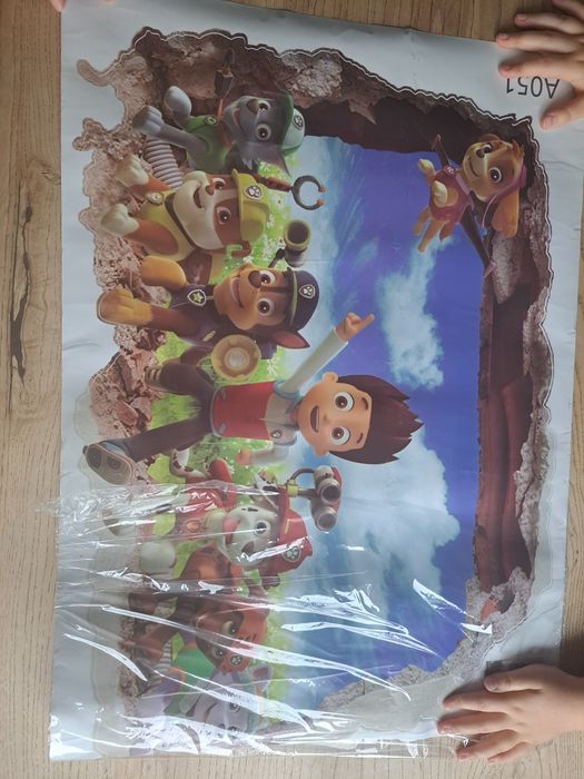 Psi patrol naklejka do pokoju dzieciego plus gratis plakat elza