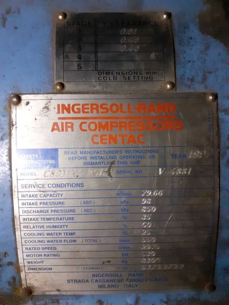 Compressor industrial Ingersoll Rand Centac sem óleo