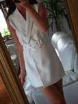 Kremowa elegancka sukienka marynarka r. XS/S