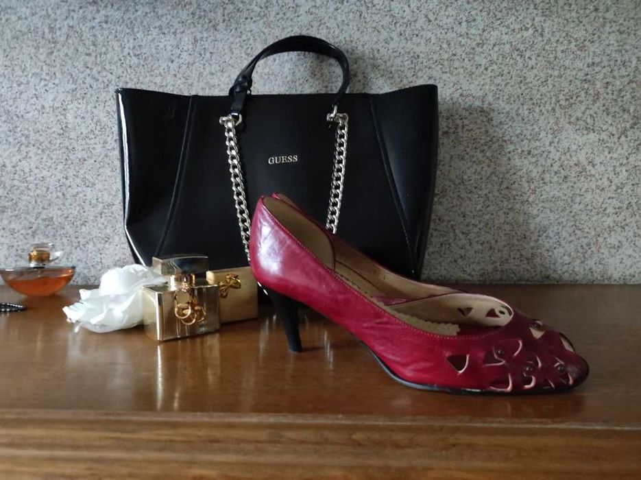 czółenka szpilki na obcasie słupku skórzane włoskie skórkowe botki