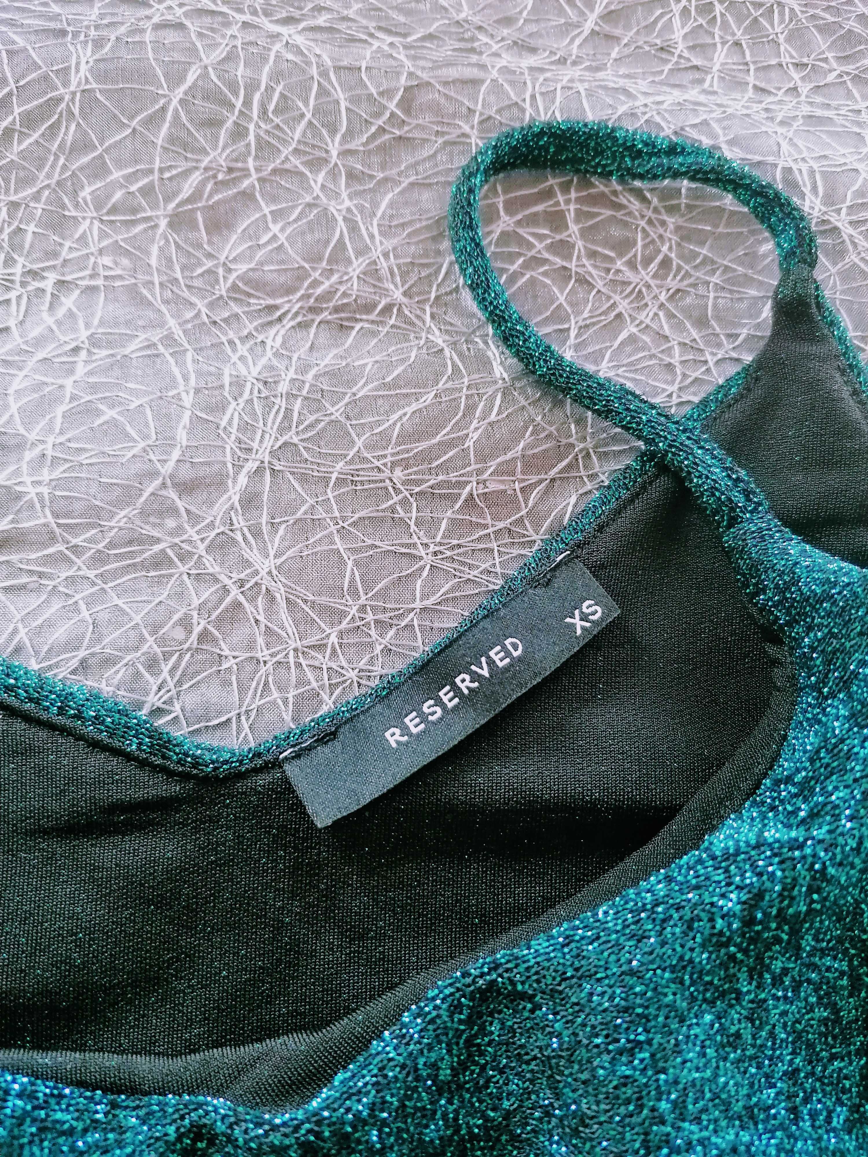 Body damskie  zielone z perłową nitką